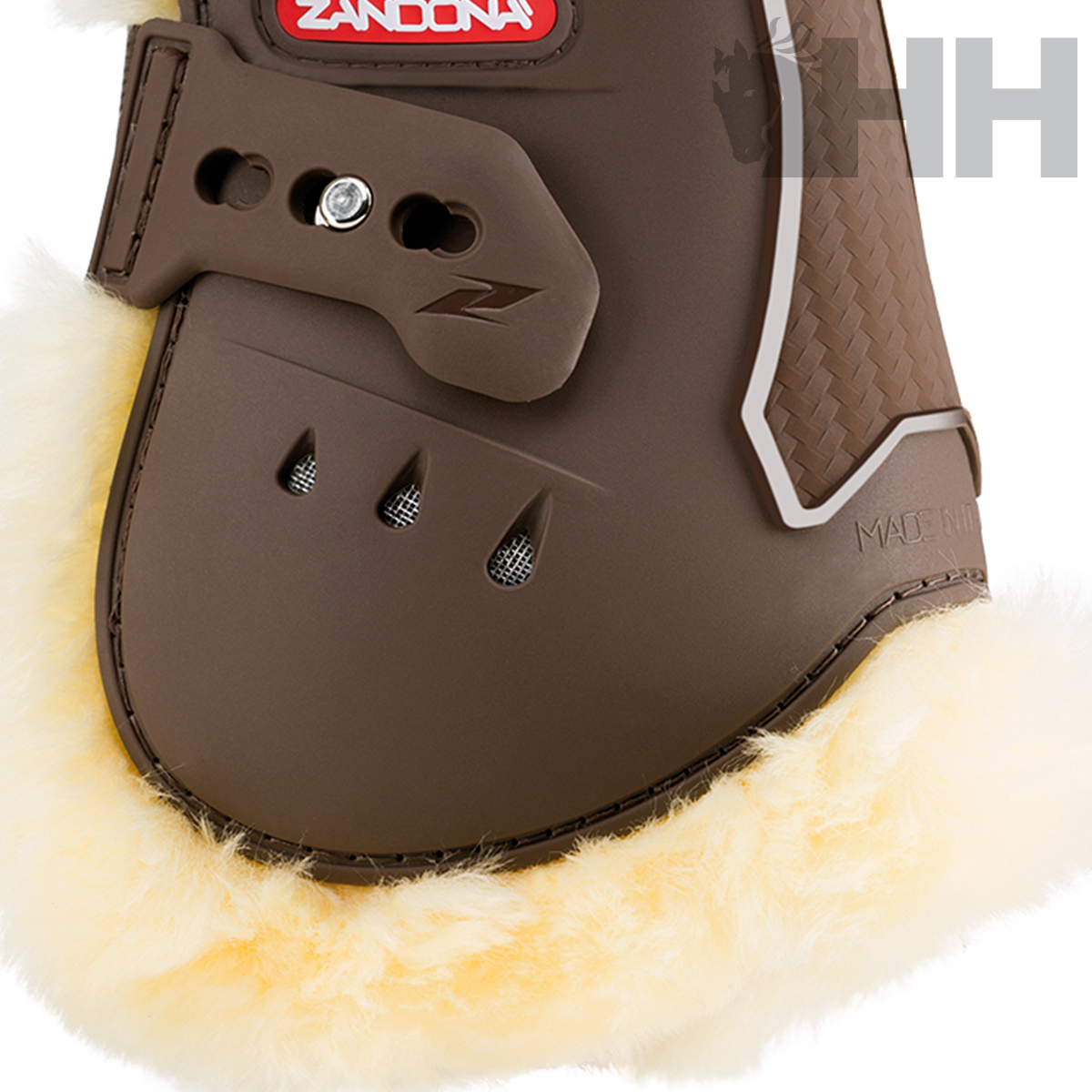 Proteção para casco de cavalo Zandonà castanha com lã creme