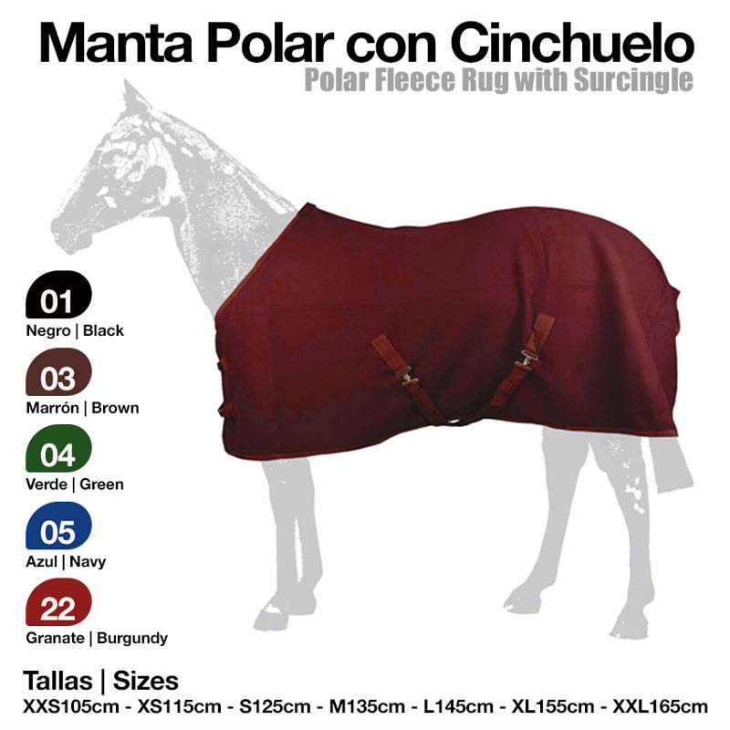 Manta polar para cavalo com cinchuelos em várias cores e tamanhos