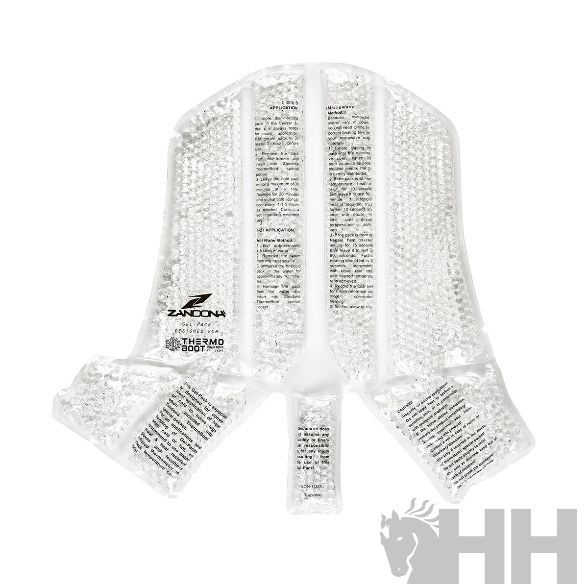 Protectores transparentes para estribos Zandona com texto e logo em preto