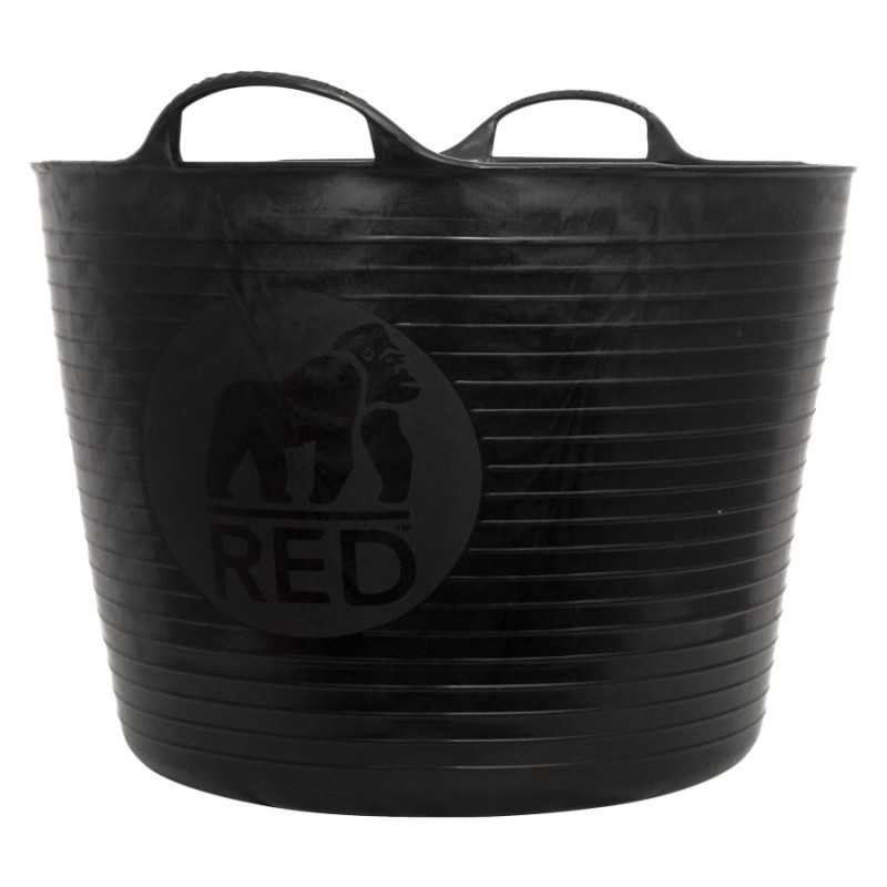 Cesto flexível preto de plástico com pegas e logótipo de gorila RED