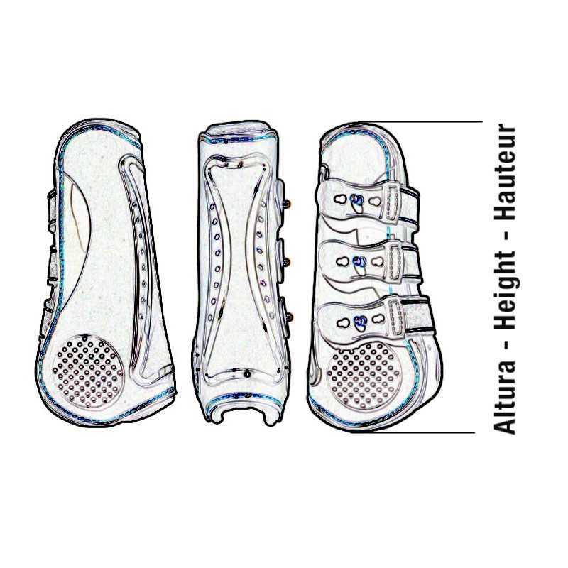 Conjunto de protetores para pernas de cavalo em branco com cintas ajustáveis