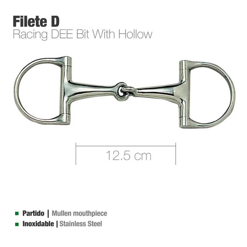 Bocal de cavalo tipo filete em aço inoxidável, 12,5 cm