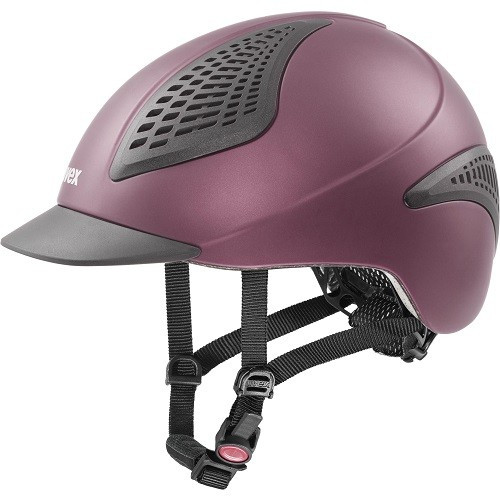 Capacete de equitação Roxo com viseira cinza e ventilação preta