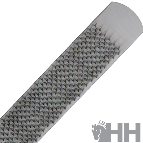 Lixa metálica com superfície texturizada e logótipo HH