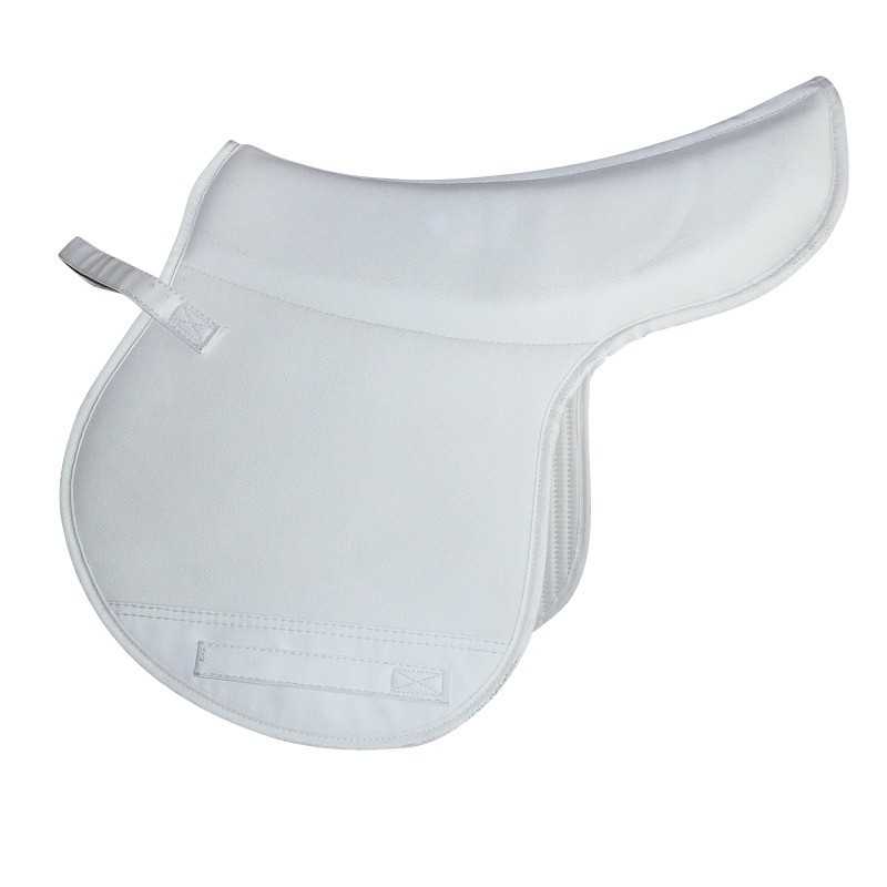 Manta de sela branca para cavalo, tecido acolchoado com tiras de velcro