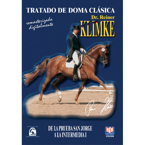 Capa do livro 'Tratado de Doma Clássica' com cavalo e cavaleiro