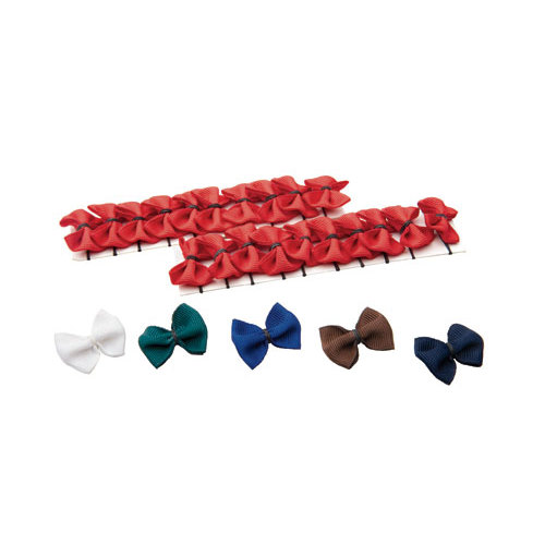 Laços de cabelo pequenos variados em várias cores sobre fundo branco