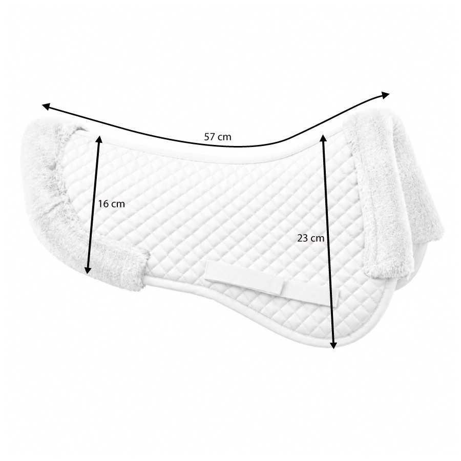 Tapete para sela de cavalo branco acolchoado com bordas de pelo sintético