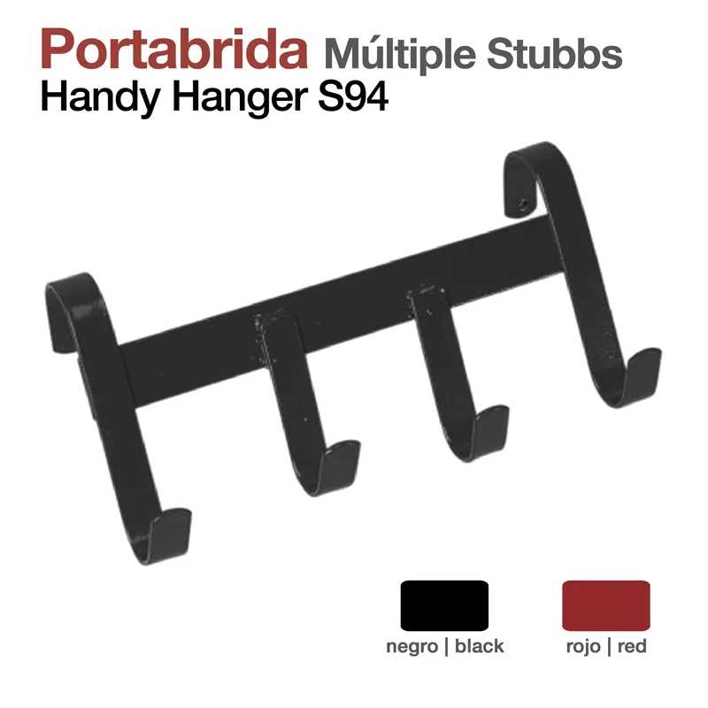 Porta-brida metálico preto com quatro ganchos