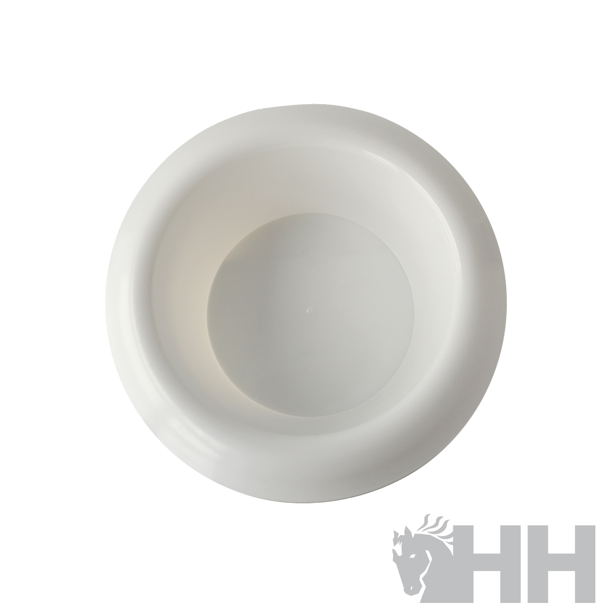 Prato branco redondo visto de cima