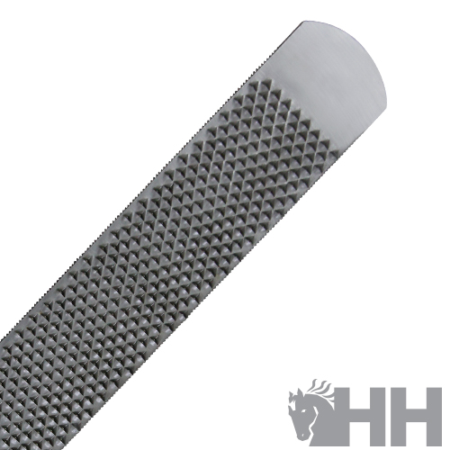 Lixa para cavalos cinzenta com textura de picos e logótipo HH