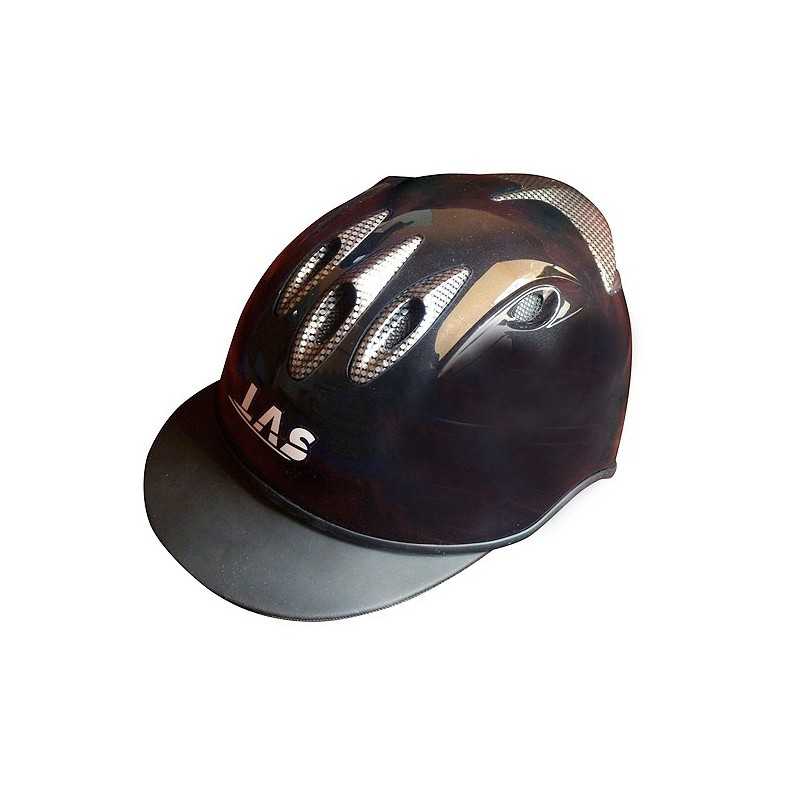 Capacete de equitação preto com viseira e ventilação LAS