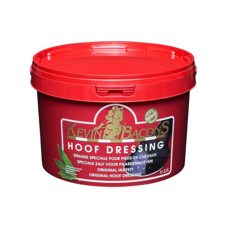 Recipiente vermelho para Hoof Dressing com rótulo e imagem de cavalo