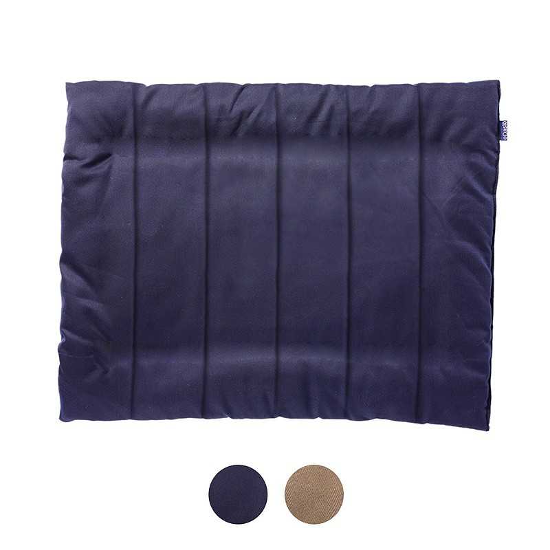 Almofada azul escura para animal de estimação com textura acolchoada