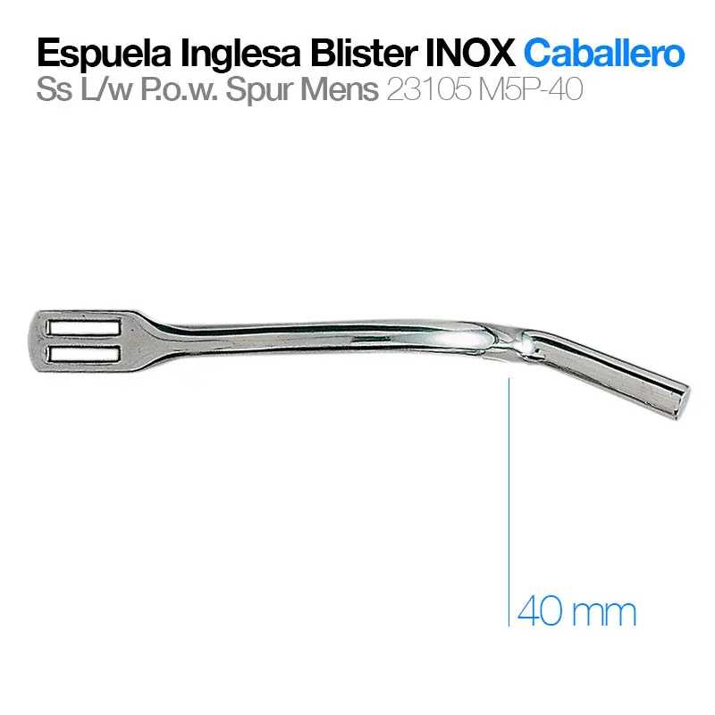Espuela inglesa de metal inoxidável prateado de design curvado