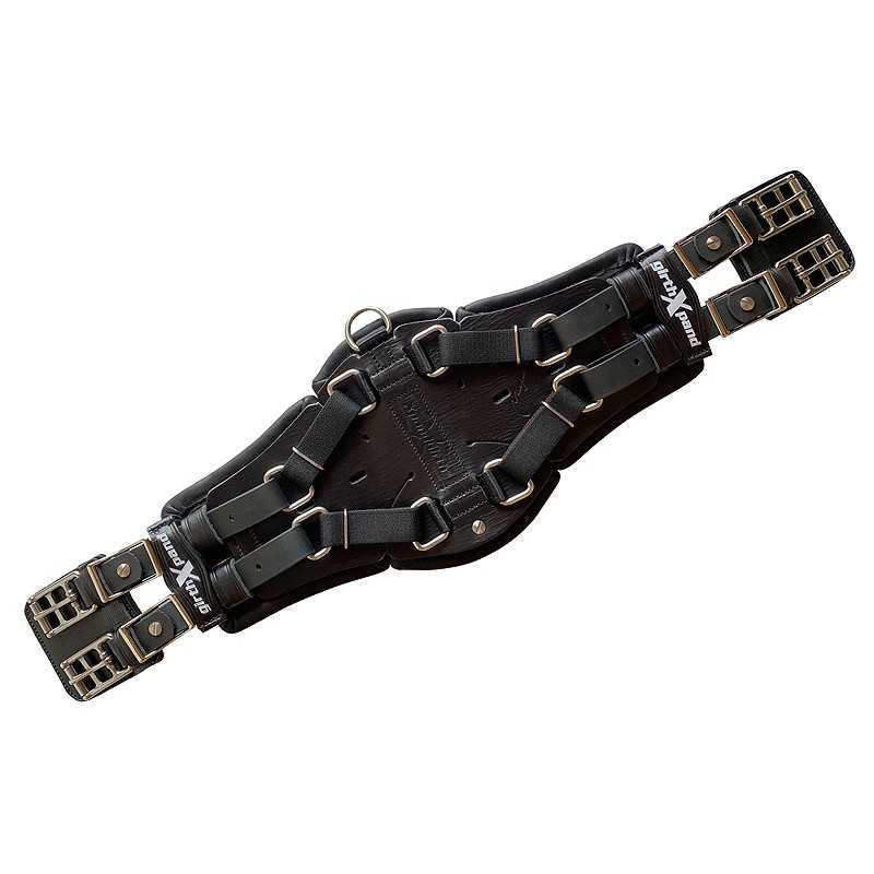 Cinta de suporte ortopédica preta com fivelas e tiras ajustáveis