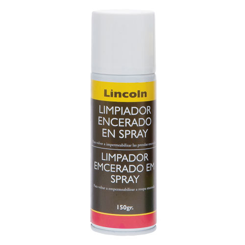 Spray de limpeza e enceramento Lincoln em embalagem preta e amarela