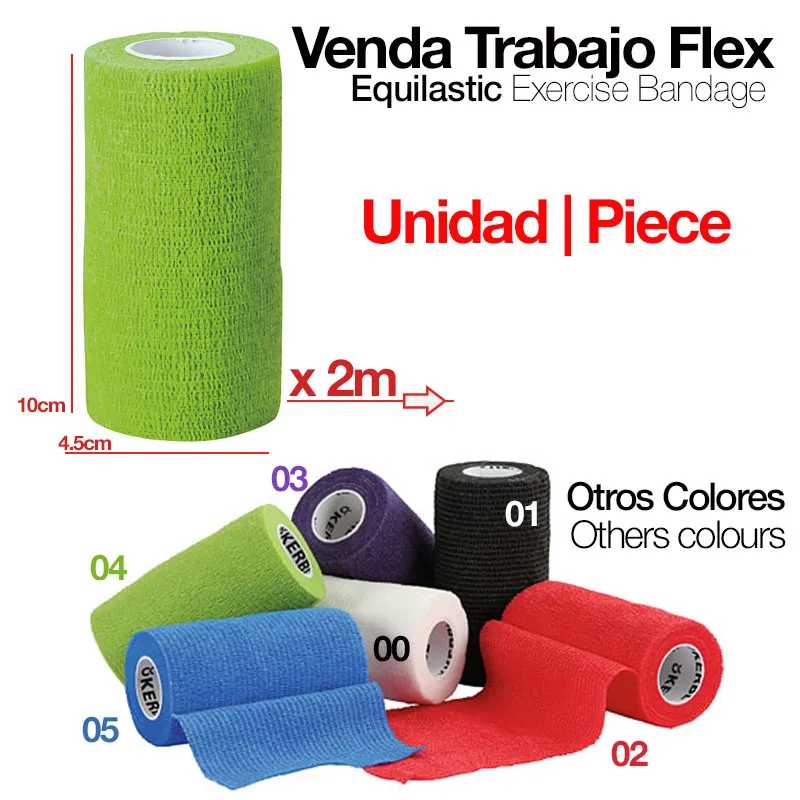 Vendas elásticas coloridas para exercício com medidas e códigos numéricos