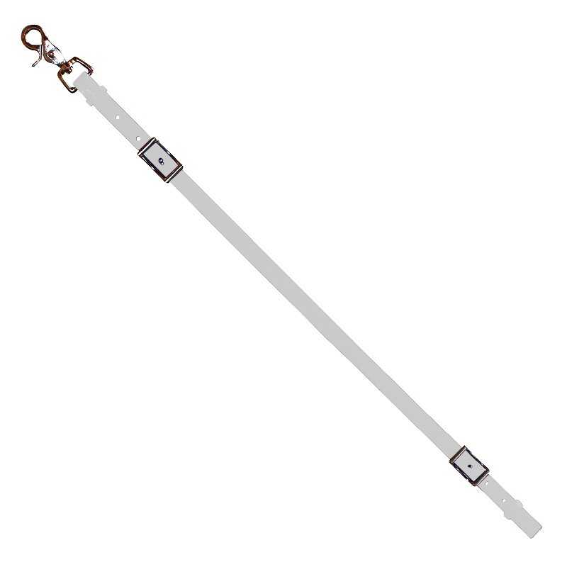 Correia branca ajustável para bolsa com fecho metálico