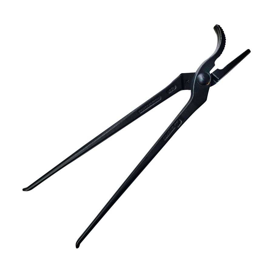 Alicate preto de cabo longo com mandíbula curvada