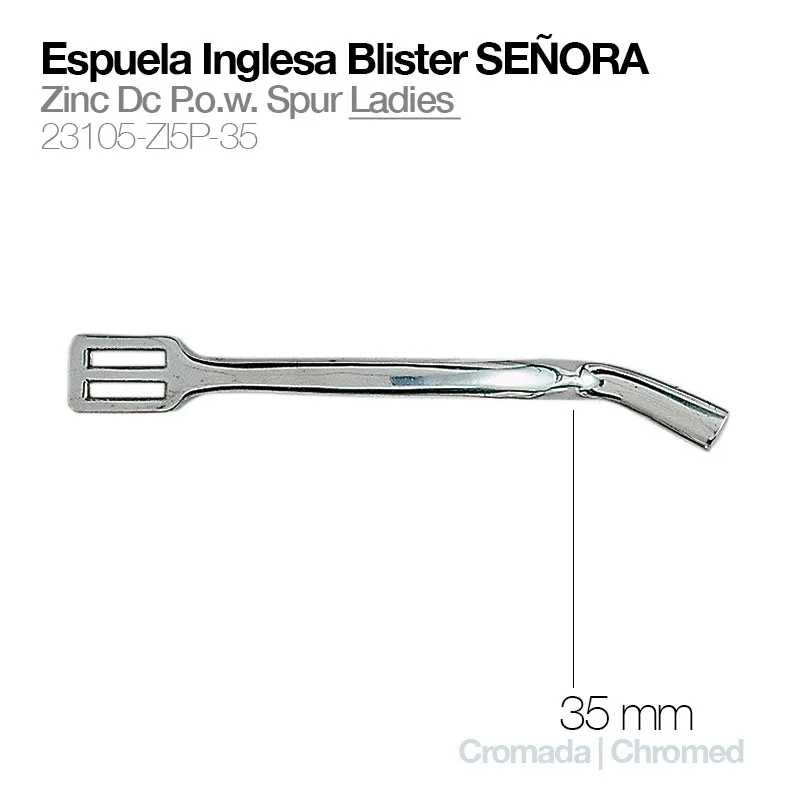 Espora inglesa cromada 35 mm para senhoras