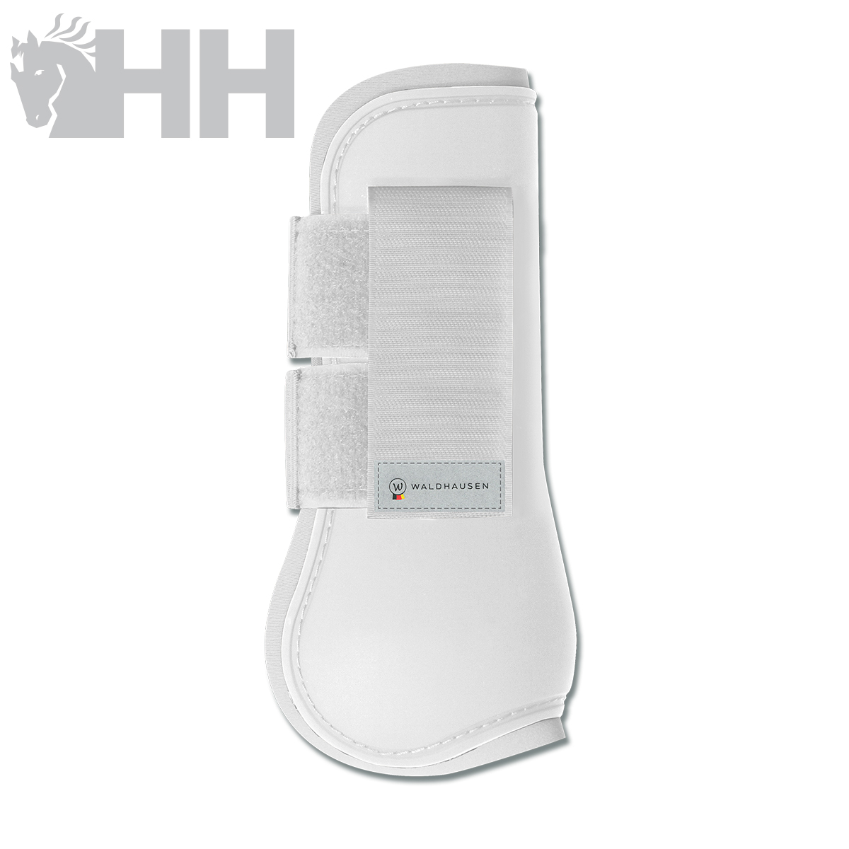 Proteção para perna de cavalo branca com fechos de velcro, marca WALDHAUSEN