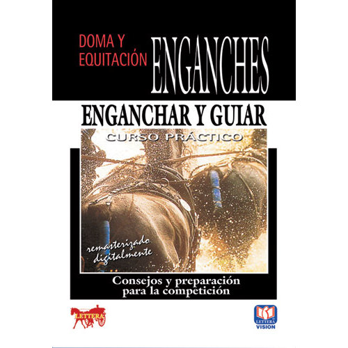 Capa de livro sobre enganches com imagem de carruagens puxadas por cavalos