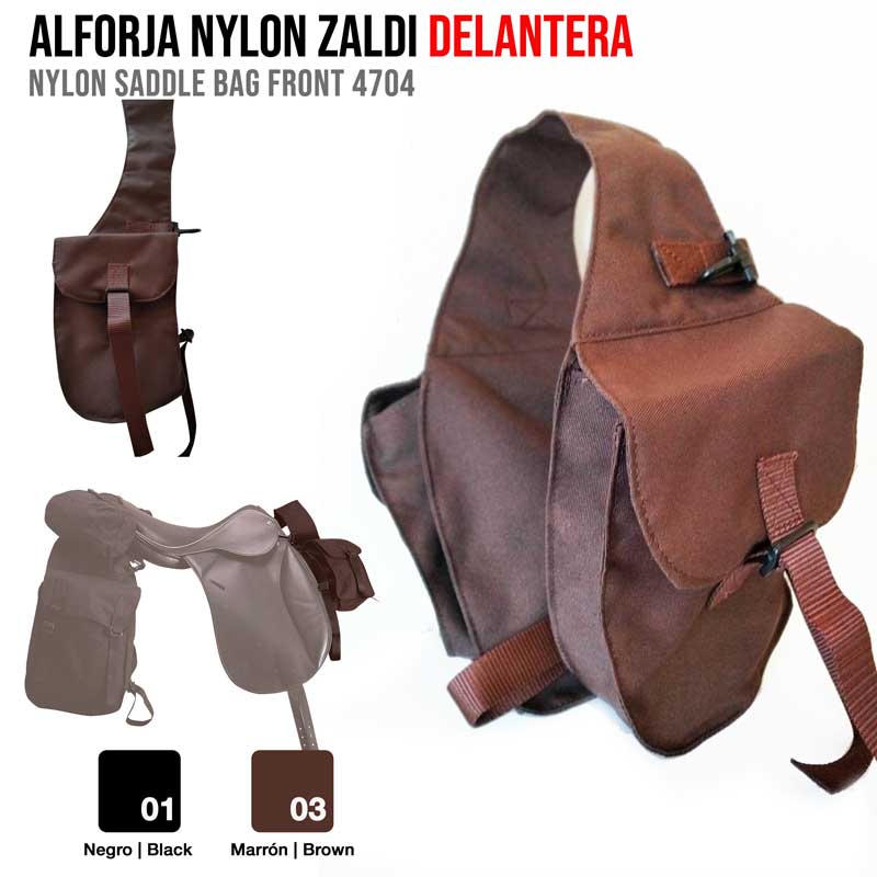 Alforja de nylon castanha para sela