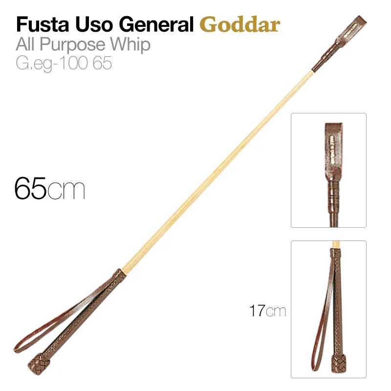 Fusta Goddar para uso geral com cabo claro e detalhes em couro castanho.