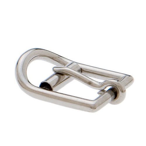 Fecho metálico prateado simples em fundo branco