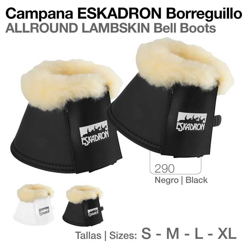 Campana ESKADRON Borreguillo ALLROUND LAMBSKIN Bell Boots pretas com forro de pele de carneiro