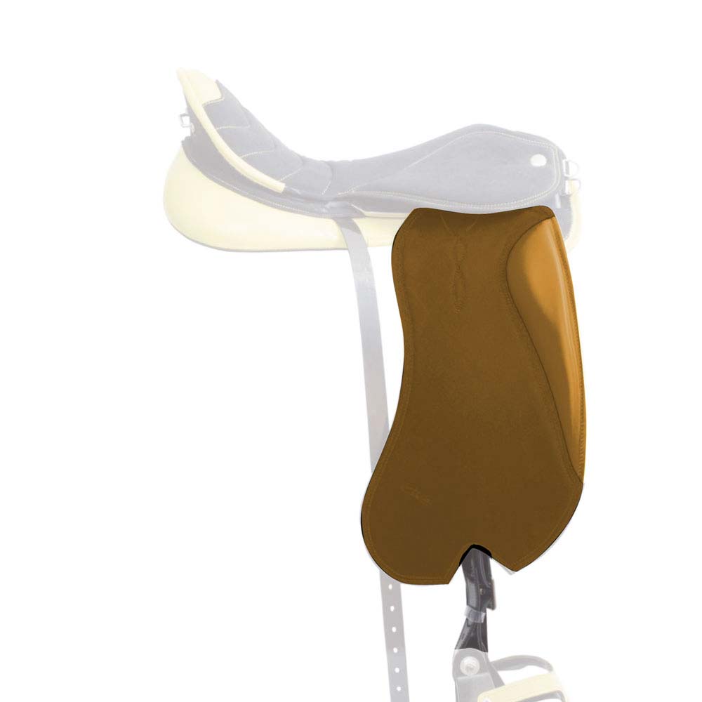 Proteção castanha para sela de cavalo com fecho em couro castanho