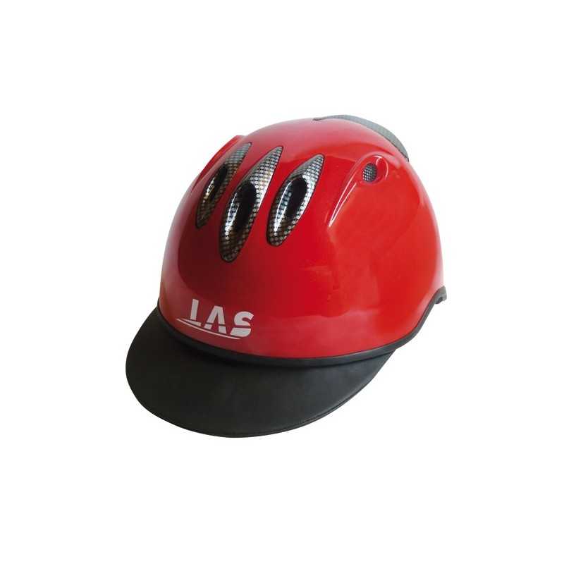 Capacete vermelho com viseira preta e abertura de ventilação