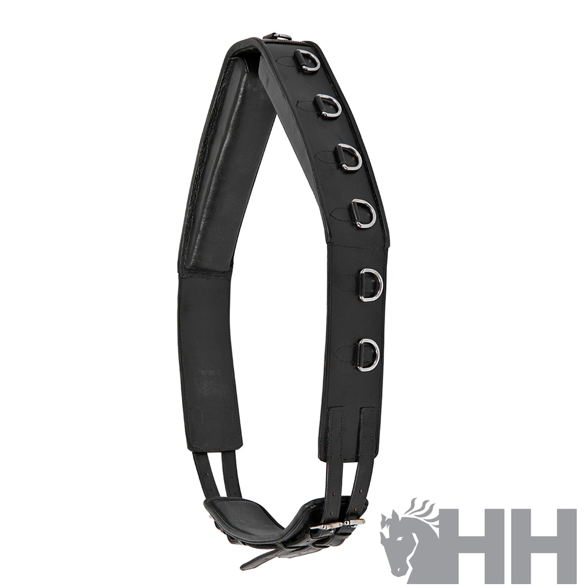Correia de ombro preta com argolas metálicas