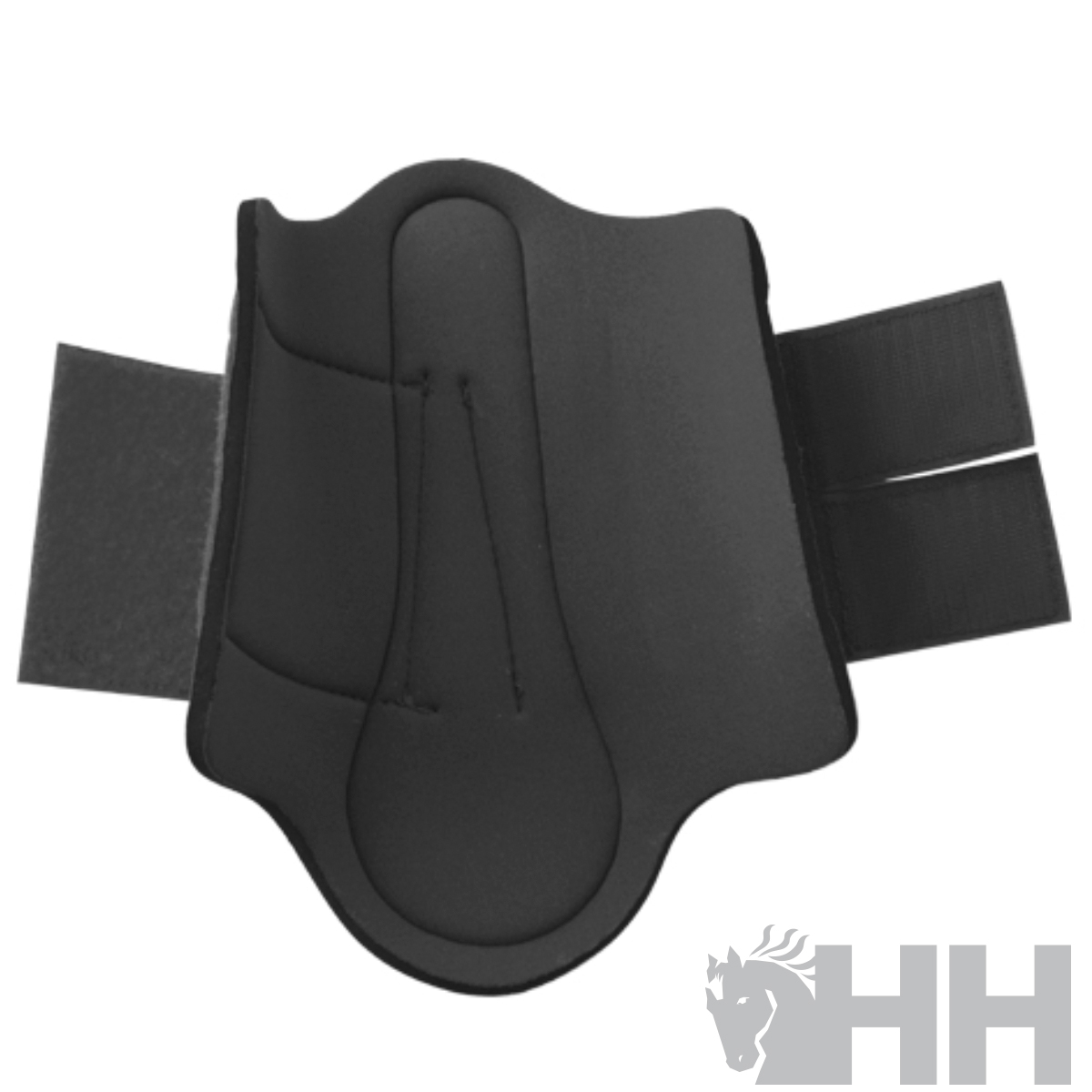 Protetor equino preto com fechos de velcro e logótipo HH