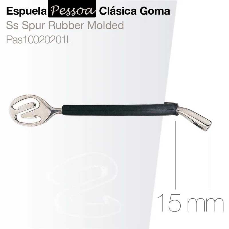 Espuela Pessoa Clásica Goma aço inox e borracha preta 15mm