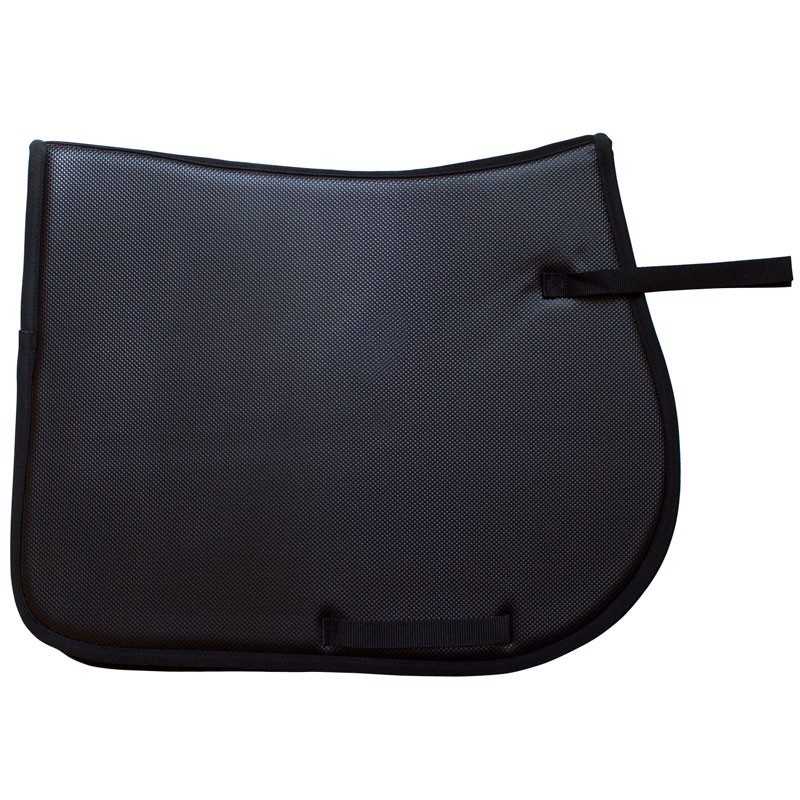 Manta preta para sela de cavalo com superfície texturizada e alça preta