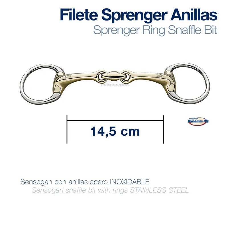 Freio Sprenger Ring Snaffle Bit inox 14,5 cm