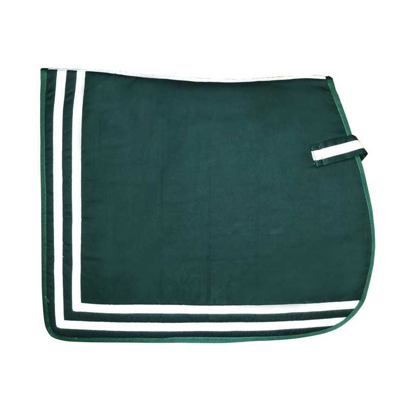 Tapete para equitação verde escuro com linhas brancas decorativas