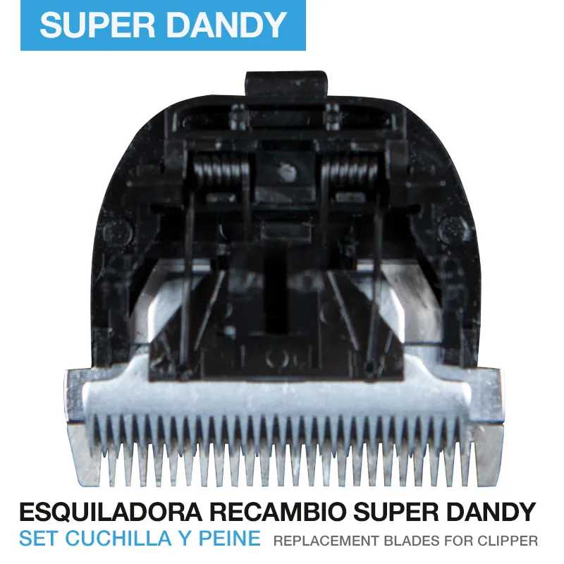 Recambio para máquina de cortar cabelo Super Dandy com lâmina metálica e base preta