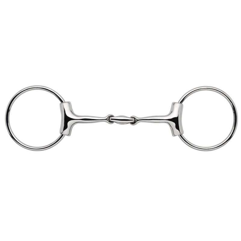 Freio metálico de anel para cavalo prateado