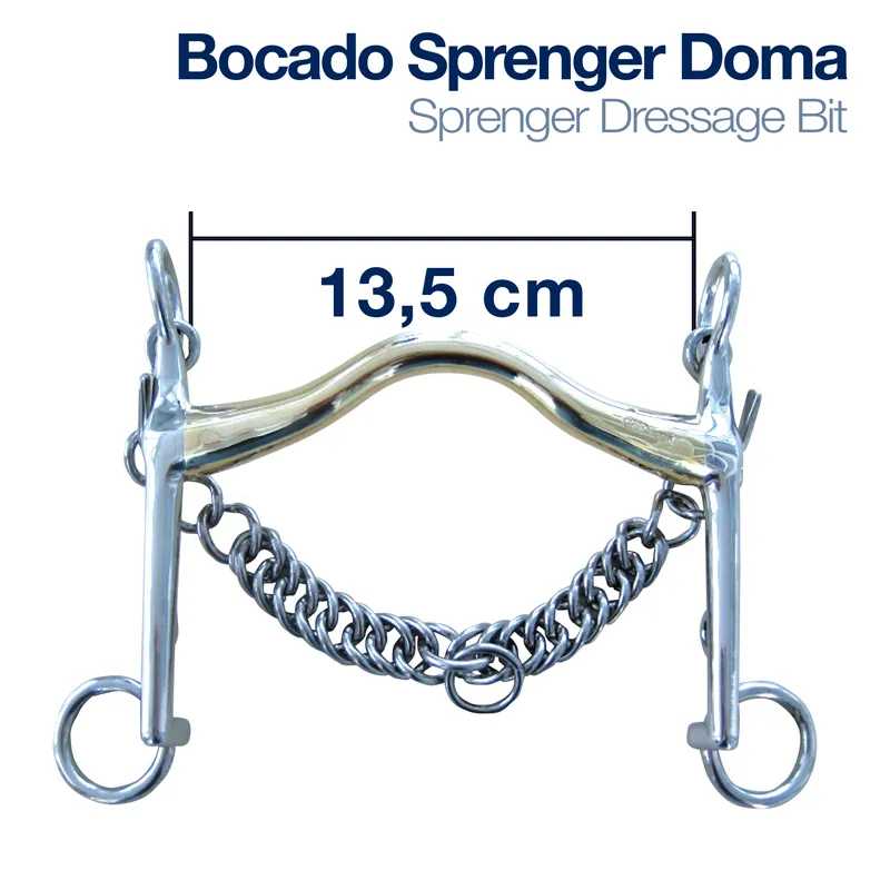 Bocado Sprenger Dressage Bit 13,5 cm em metal prateado