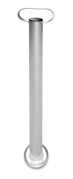 Bomba manual prata com punho e base circular