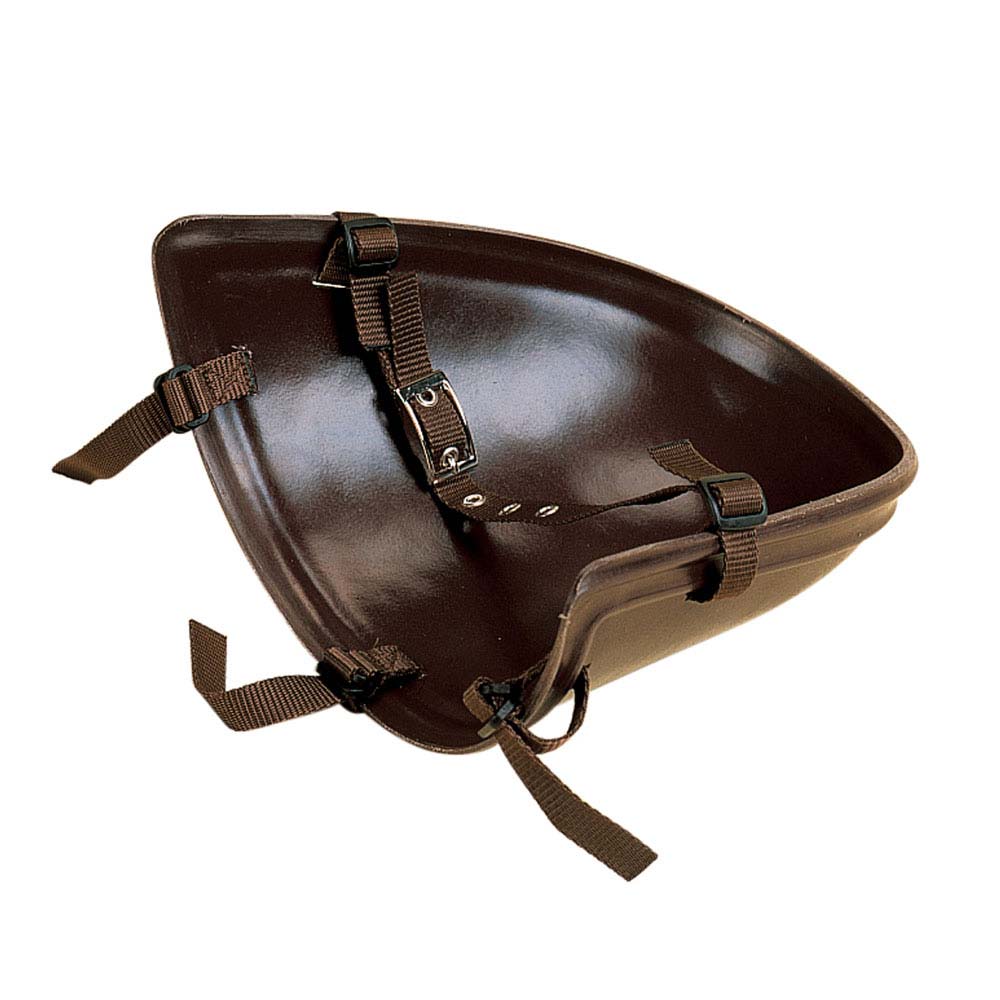 Assento triangular castanho escuro com cintos ajustáveis