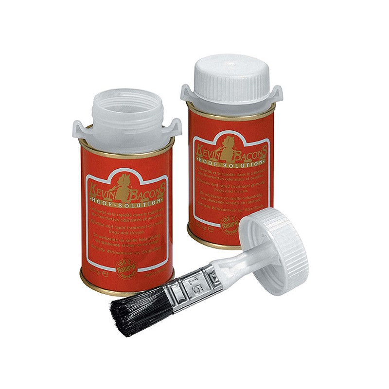 Frascos de solução KEVIN BACON Shoe Solution com rótulo vermelho e dourado e pincel