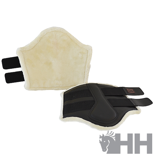 Conjunto de proteções equinas em preto e bege com velcro