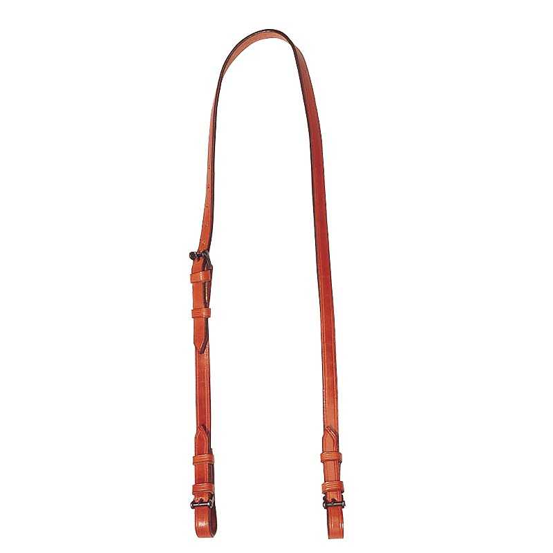 Alça de bolso em couro laranja com fivelas metálicas