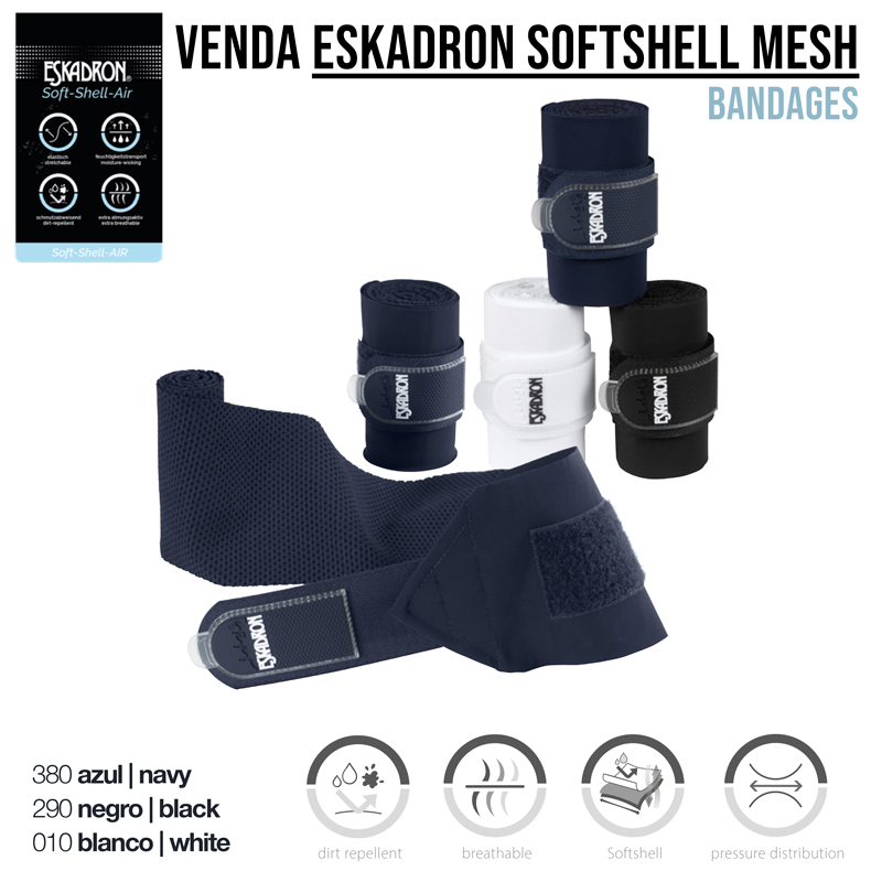 Venda Eskadron Softshell Mesh em cores azul navy, negro, branco e preto com fecho em velcro