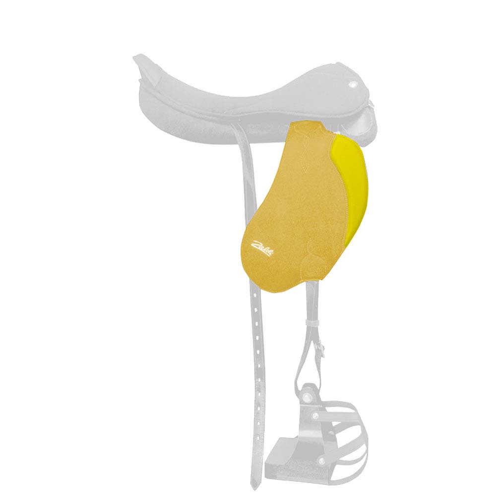 Protetor amarelo para estribo de sela com selo branco