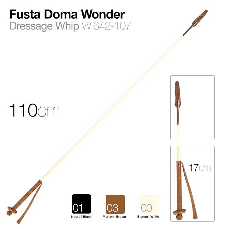 Fusta para dressage Doma Wonder em castanho com cabo longo